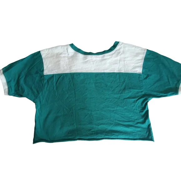AE Studio Teal and White Short Sleeve Tee Size Medium - Picture 3 of 8